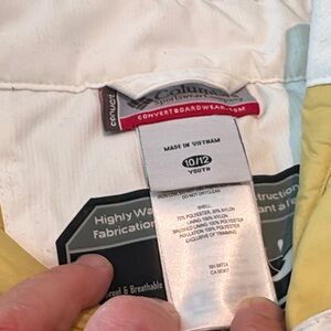 Columbia Youth Board pants in Yellow and Gold